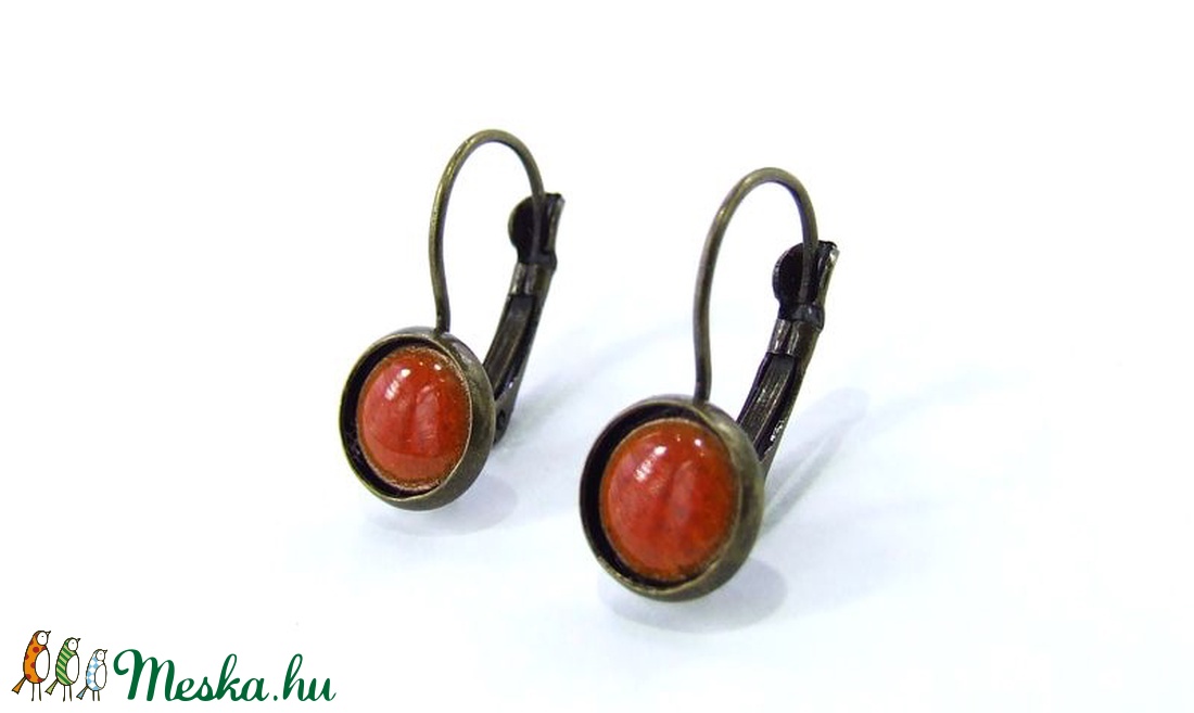Narancs tűzzománc fülbevaló -  - Meska.hu