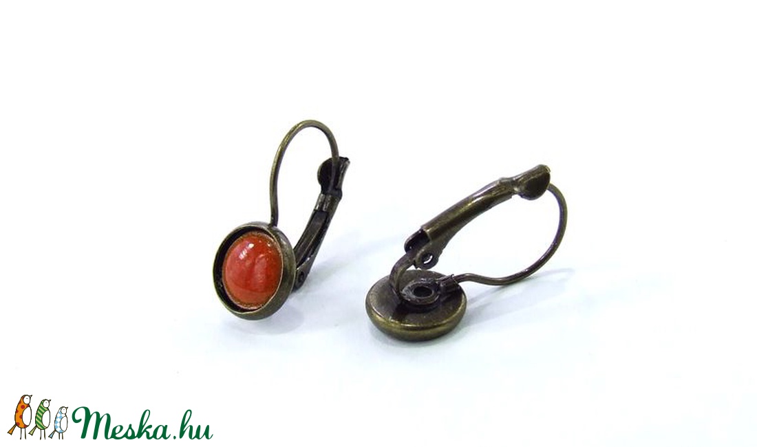 Narancs tűzzománc fülbevaló -  - Meska.hu