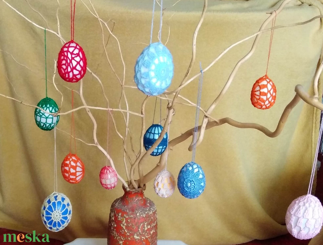 Horgolt tojások - otthon & életmód - dekoráció - asztal és polc dekoráció - asztaldísz - Meska.hu