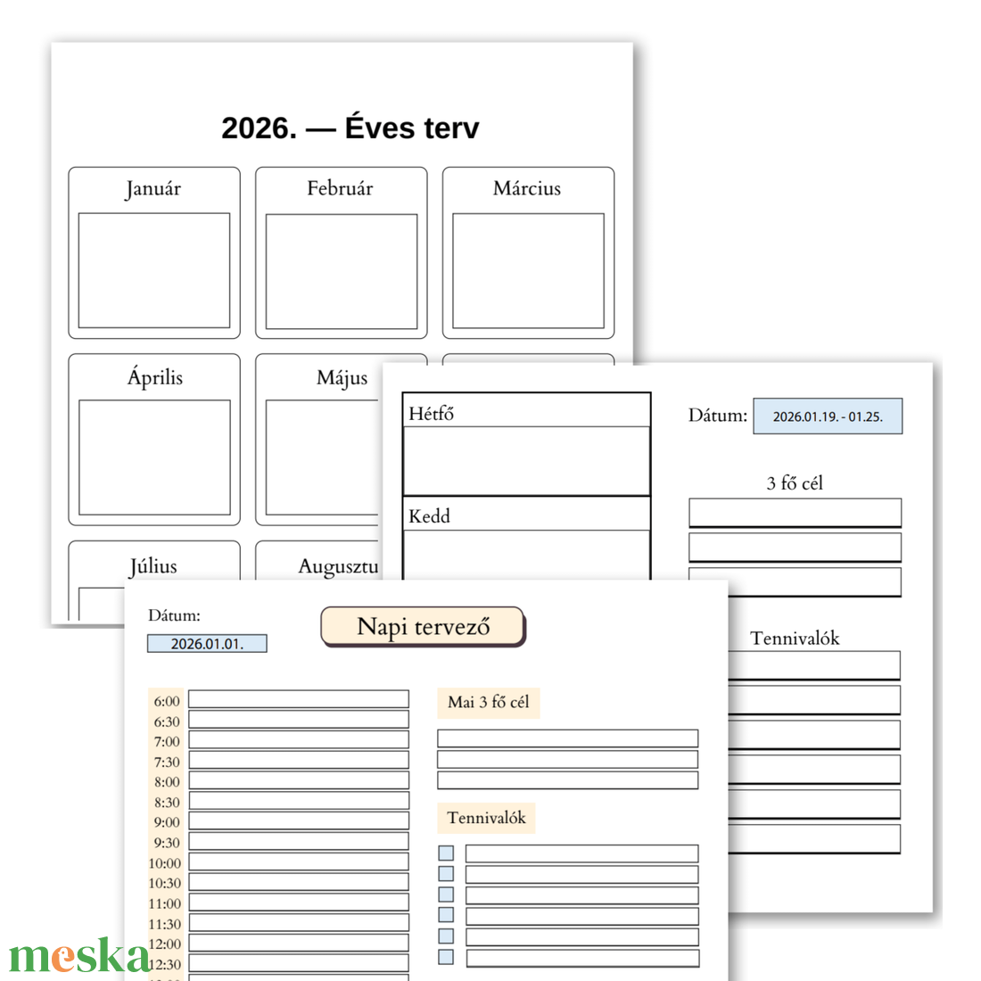 Alap tervezőcsomag - 2026 - művészet - grafika & illusztráció - digitális - Meska.hu