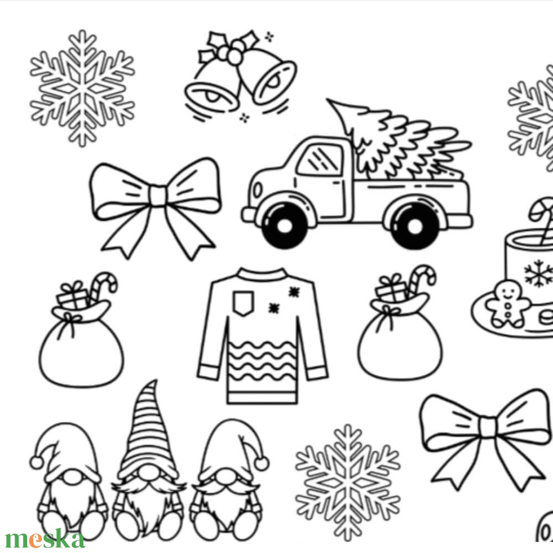 Színező- és játékcsomag - Karácsony - művészet - grafika & illusztráció - digitális - Meska.hu