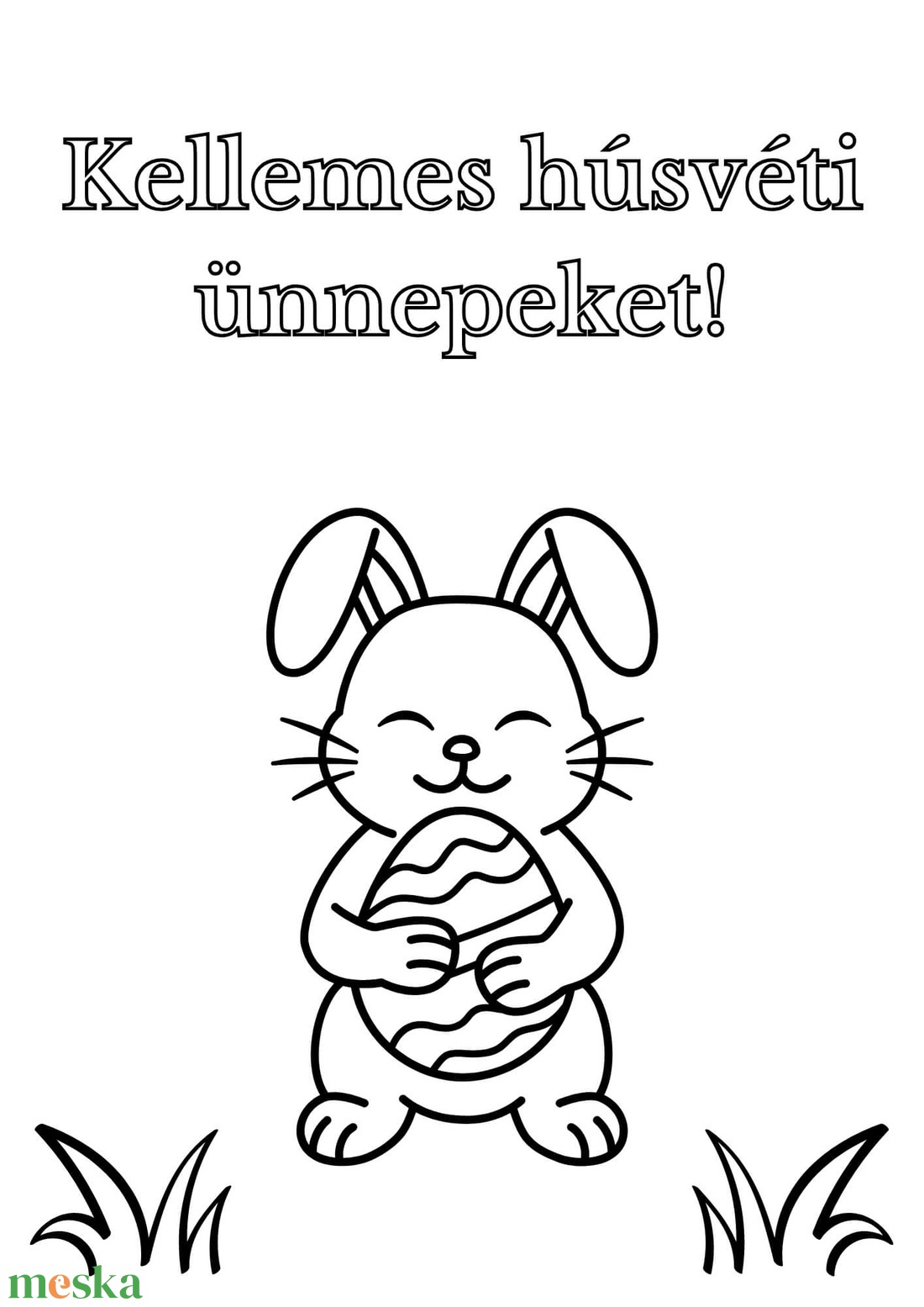 Letölthető, nyomtatható színező - Húsvét 02 - otthon & életmód - papír, írószer - színező - Meska.hu