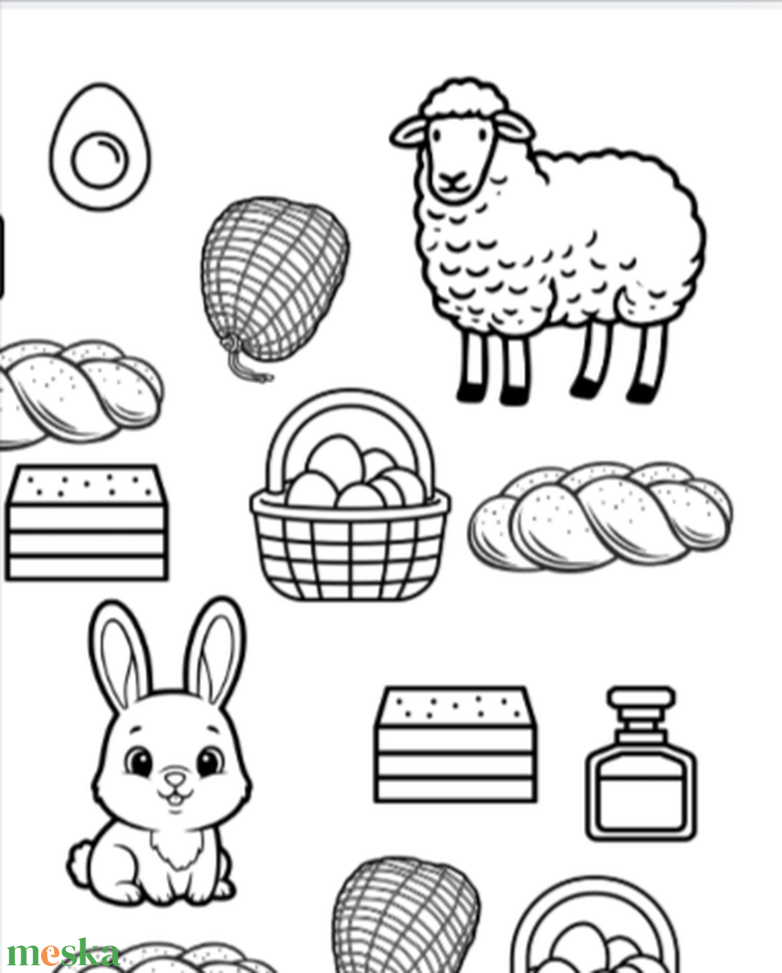 Letölthető, nyomtatható színező - Húsvét 02 - otthon & életmód - papír, írószer - színező - Meska.hu