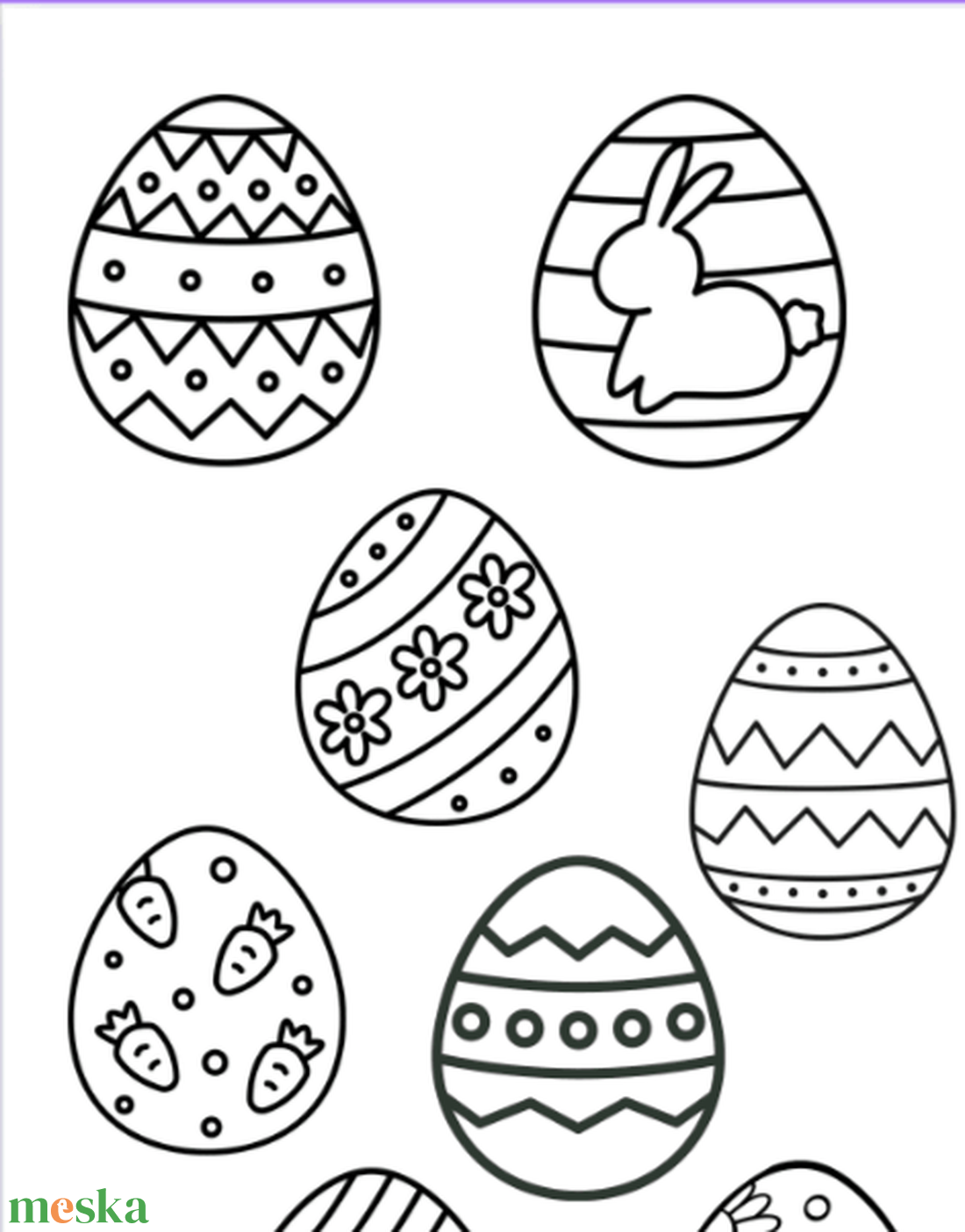 Letölthető, nyomtatható színező - Húsvét 02 - otthon & életmód - papír, írószer - színező - Meska.hu