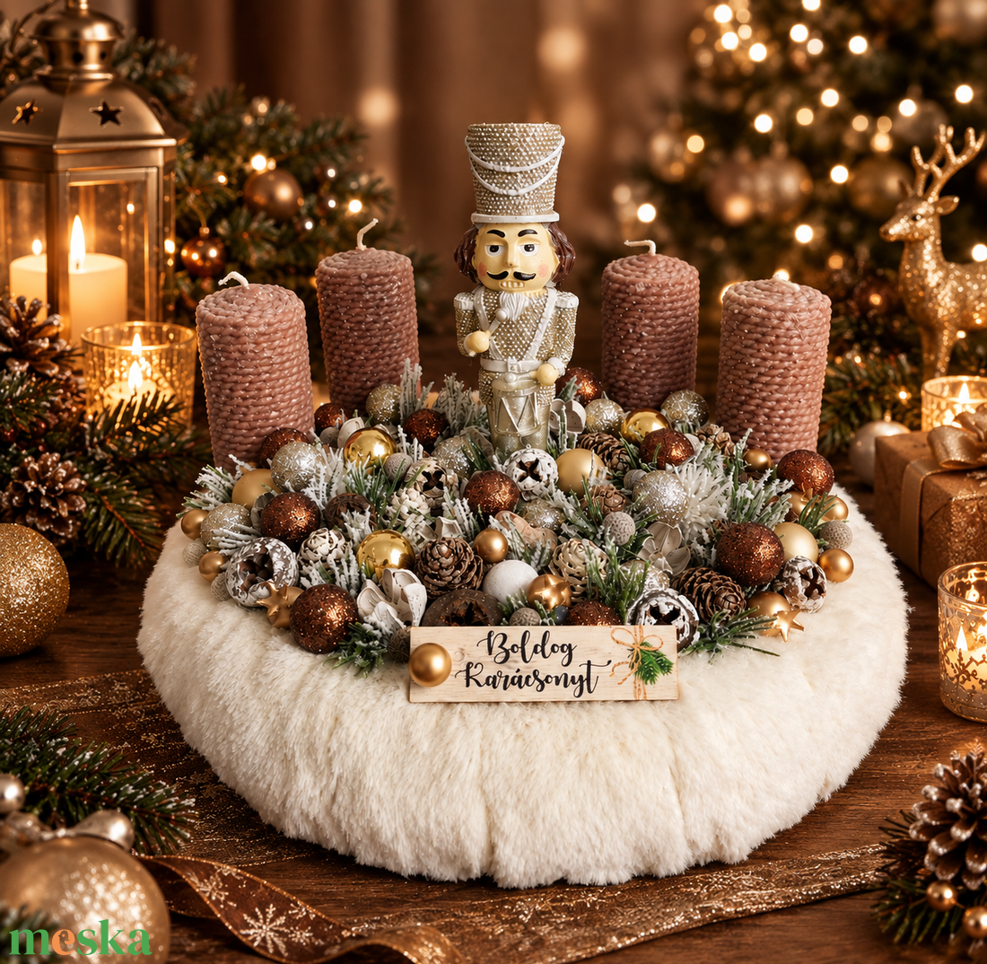 Adventi koszorú  - karácsony - karácsonyi lakásdekoráció - ünnepi asztaldekoráció - Meska.hu