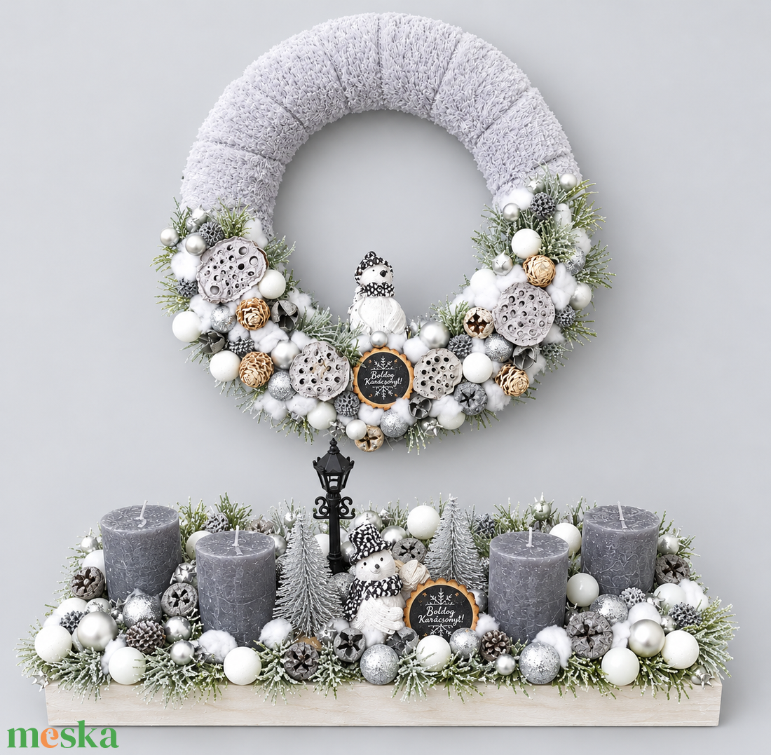 Adventi szett - karácsony - karácsonyi lakásdekoráció - karácsonyi lakásdíszek - Meska.hu
