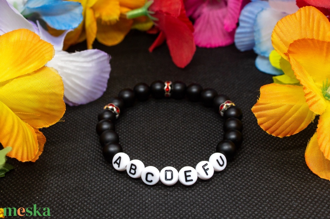 ABCDEFU ásvány karkötő - ékszer - karkötő - gyöngyös karkötő - Meska.hu