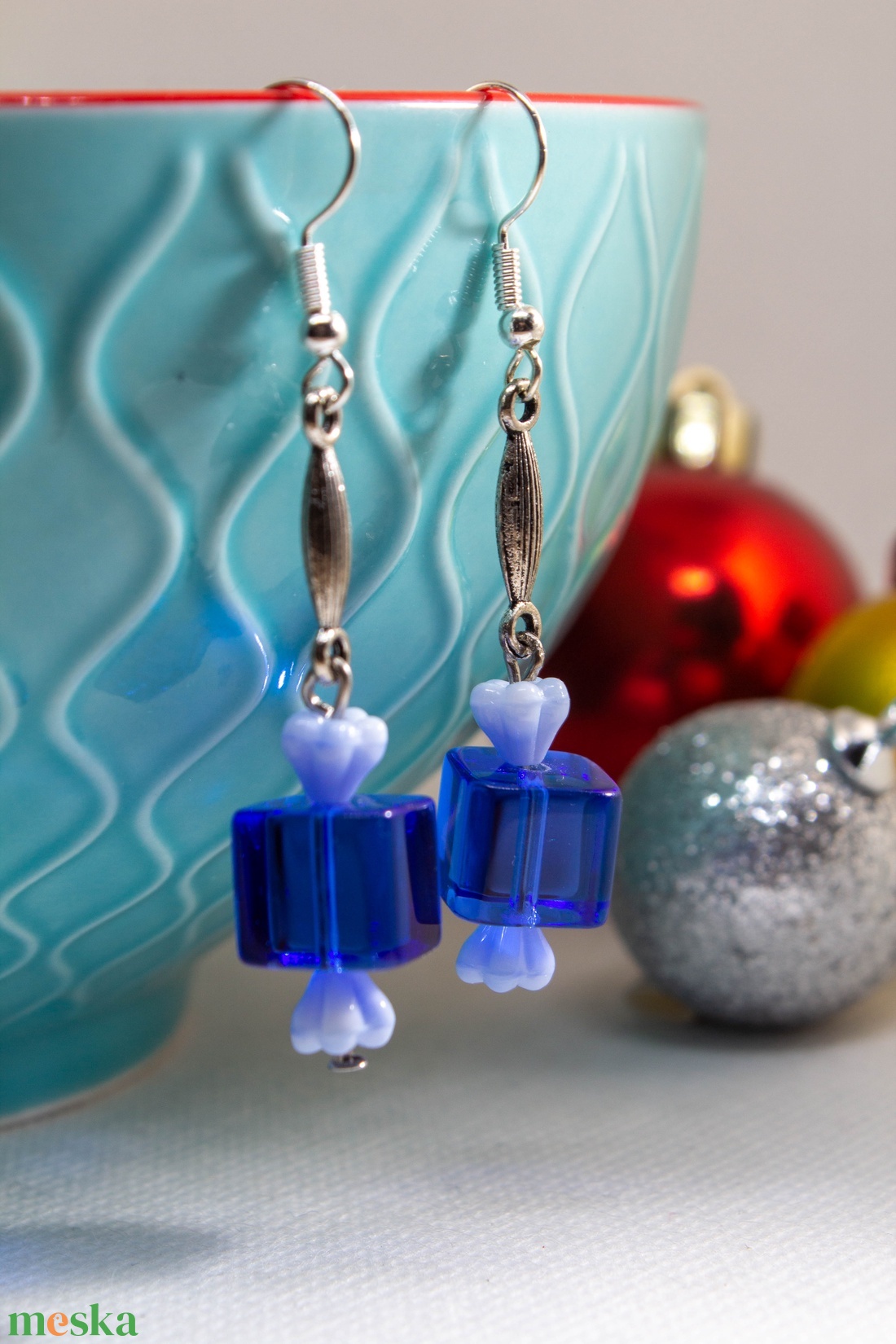 Szaloncukor fülbevaló - ékszer - fülbevaló - lógó fülbevaló - Meska.hu