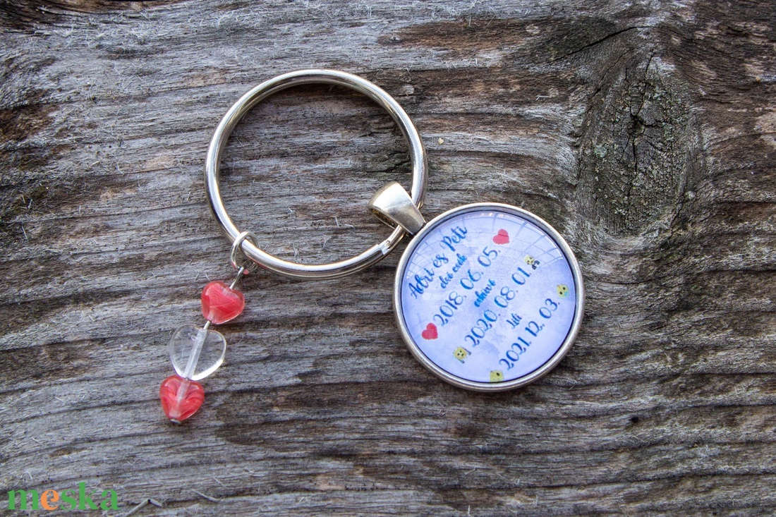 Kulcstartó fontos  dátumaitokkal - táska & tok - kulcstartó & táskadísz - kulcstartó - Meska.hu