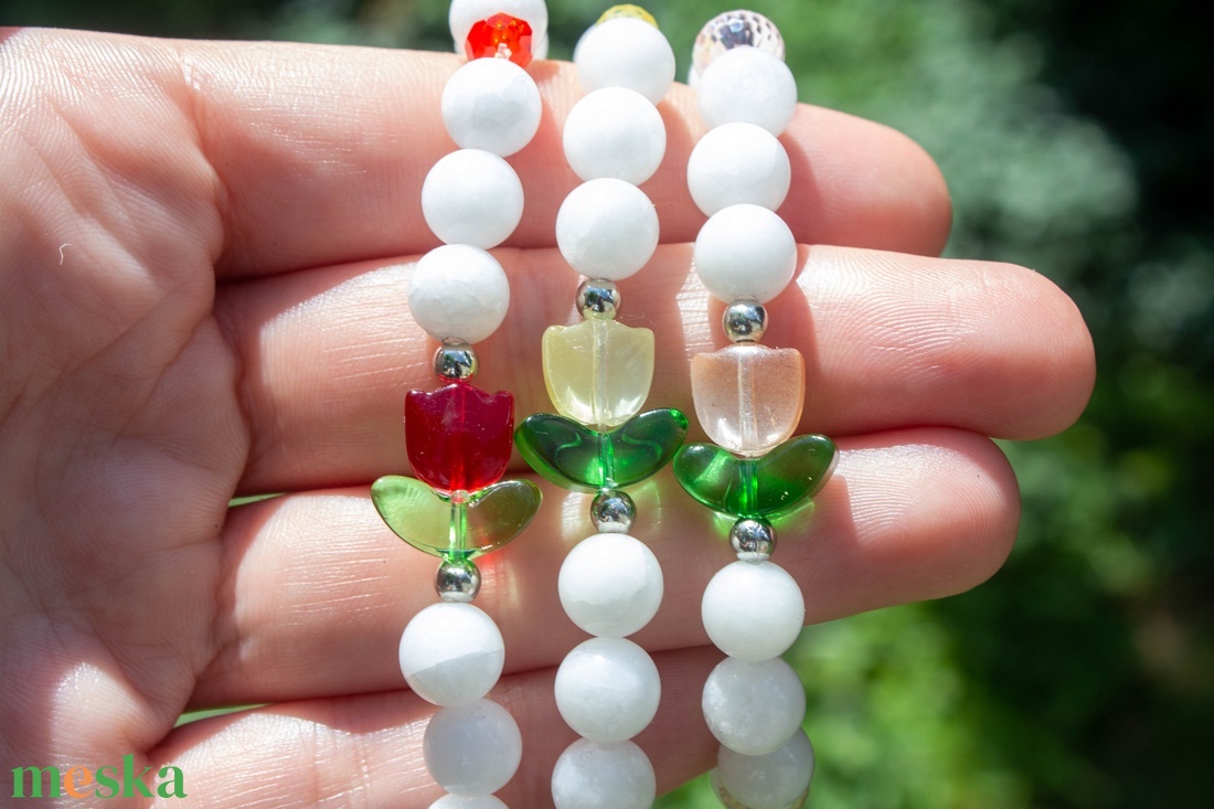 Tulipános ásványkarkötők - ékszer - karkötő - charm karkötő - Meska.hu Tulipános ásványkarkötők - ékszer - karkötő - charm karkötő - Meska.hu