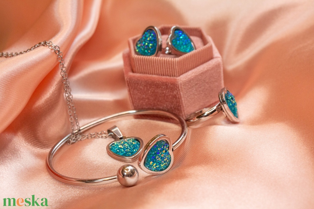 Paloma szivecskés szett - ékszer - ékszerszett - Meska.hu