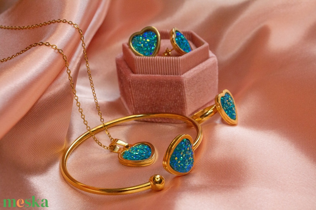 Paloma szivecskés szett - ékszer - ékszerszett - Meska.hu