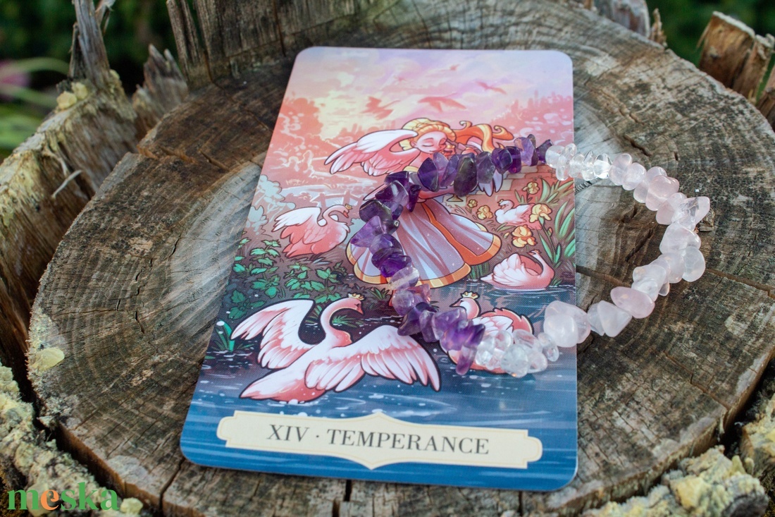 Júliusi tarot karkötő - A mértékletesség - ékszer - karkötő - ásványkarkötő - Meska.hu