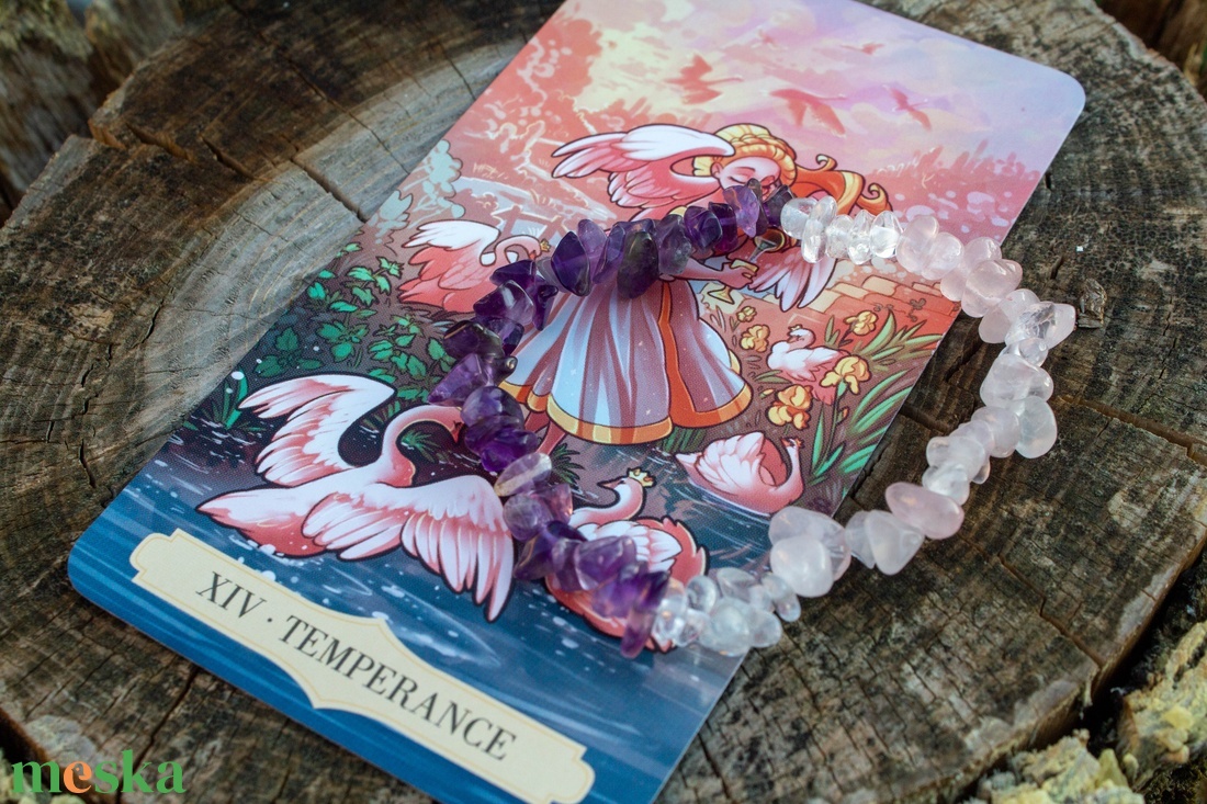 Júliusi tarot karkötő - A mértékletesség - ékszer - karkötő - ásványkarkötő - Meska.hu