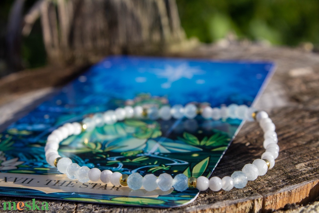 Júniusi tarot karkötő - A csillag - ékszer - karkötő - ásványkarkötő - Meska.hu