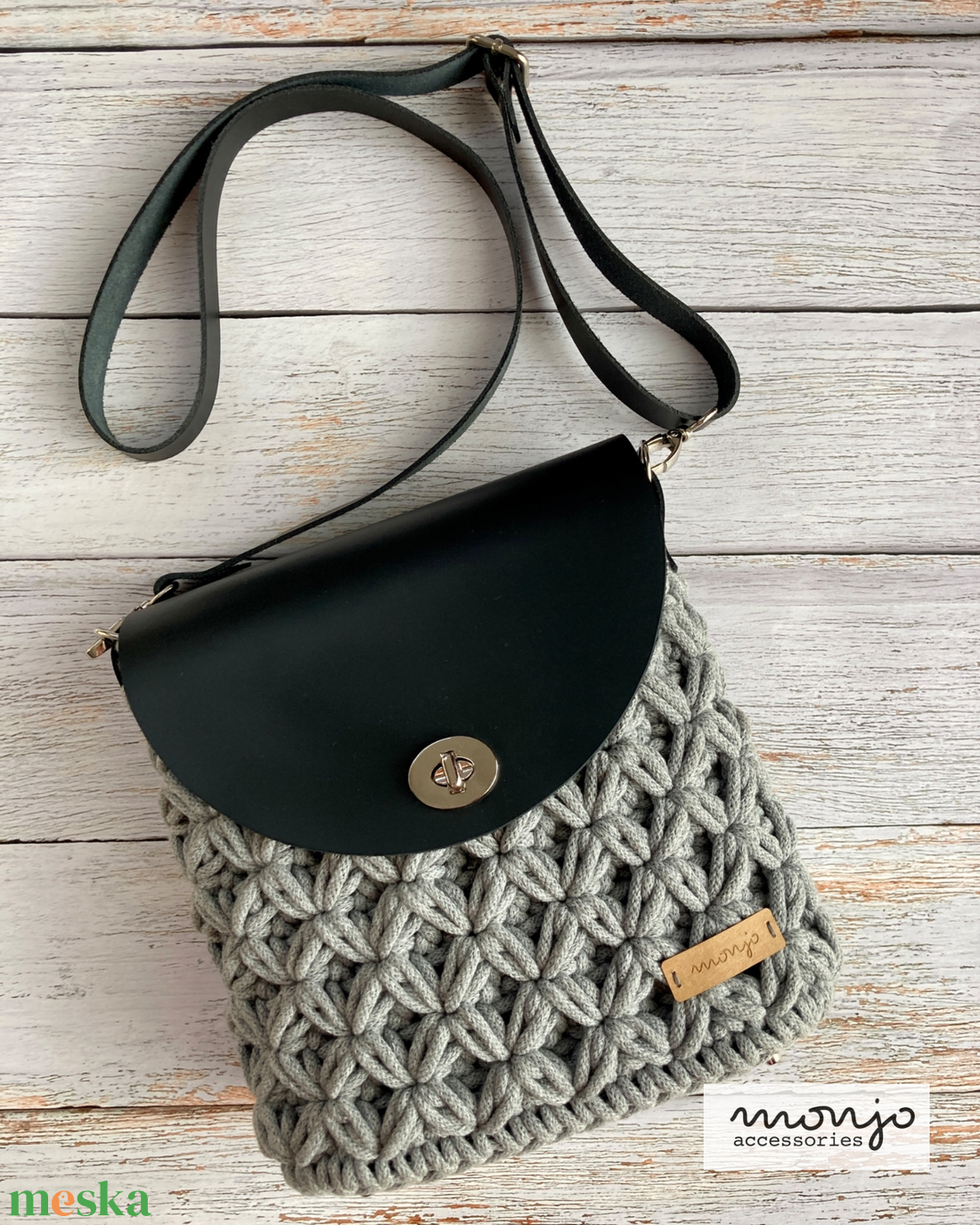 'Becca' horgolt crossbody táska - táska & tok - kézitáska & válltáska - vállon átvethető táska - Meska.hu