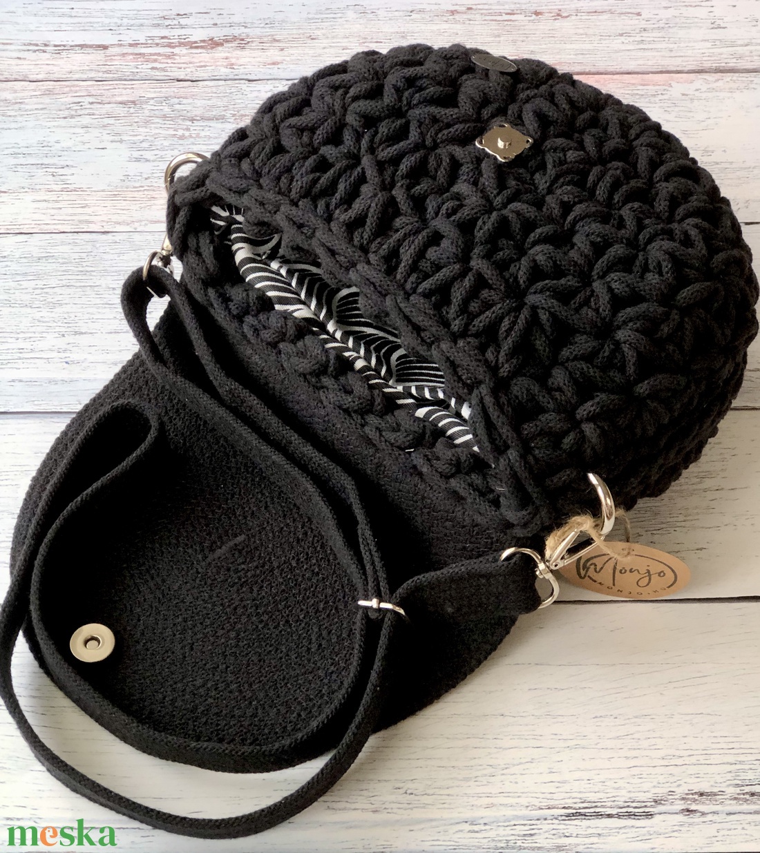 'Jolanda' horgolt kézi- és crossbody táska - táska & tok - kézitáska & válltáska - vállon átvethető táska - Meska.hu