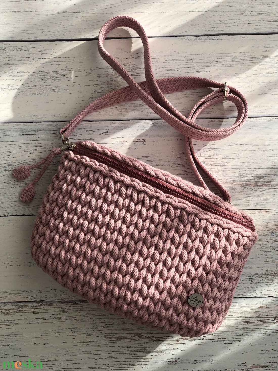 'Emese' horgolt övtáska - táska & tok - övtáska - Meska.hu