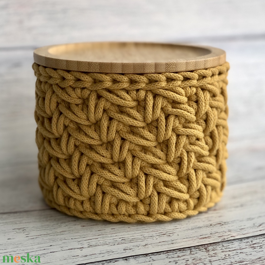 'Naomi' horgolt tároló - otthon & életmód - tárolás & rendszerezés - tárolókosár - Meska.hu