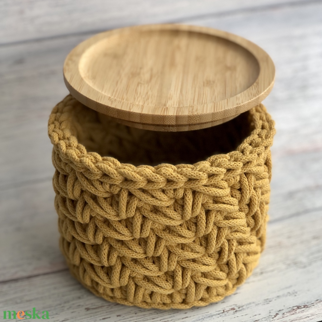 'Naomi' horgolt tároló - otthon & életmód - tárolás & rendszerezés - tárolókosár - Meska.hu