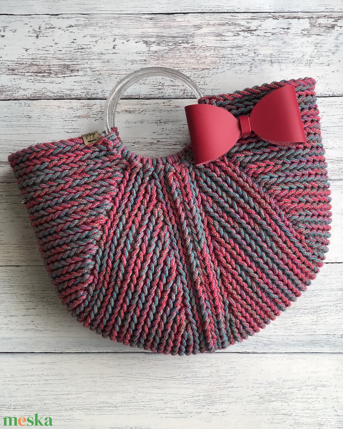 'Federica' horgolt kosártáska - nagy méret - táska & tok - kézitáska & válltáska - kézitáska - Meska.hu