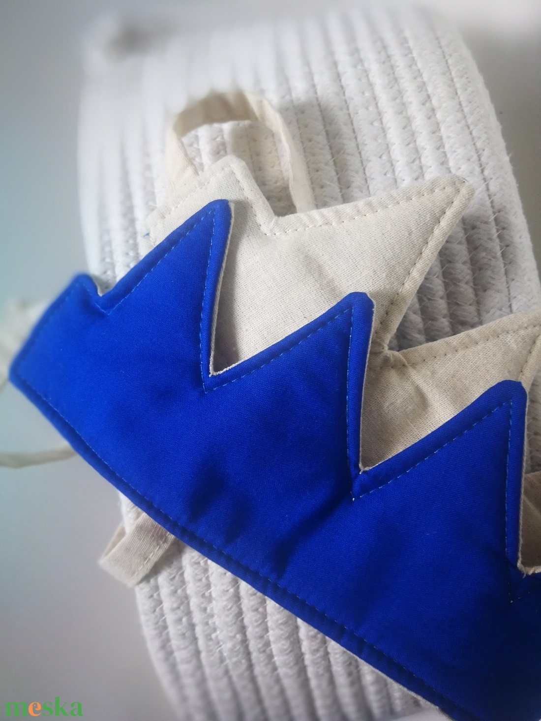 Textil korona, fejdísz - királykék - játék & sport - szerepjáték - Meska.hu