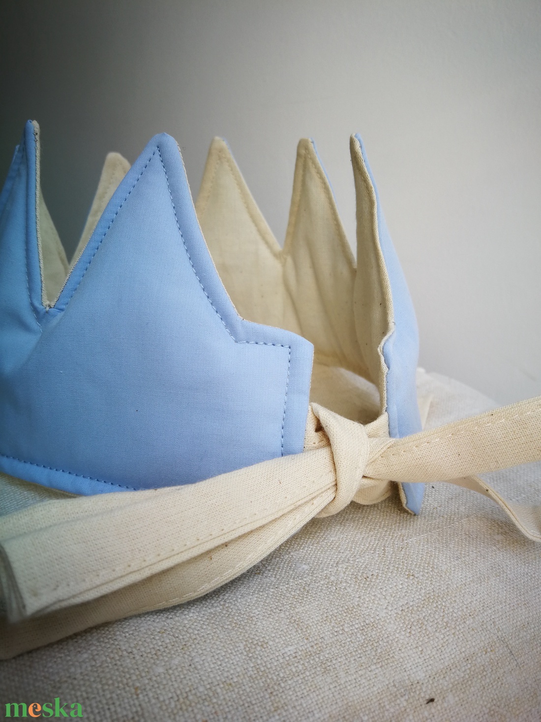 Textil korona, fejdísz - világoskék - játék & sport - szerepjáték - Meska.hu