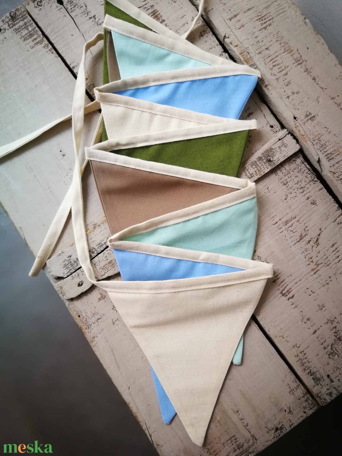 Zászlófüzér, Textil Girland Dekoráció, Babaszoba Dekor - otthon & életmód - babaszoba, gyerekszoba - babaszoba dekoráció - Meska.hu