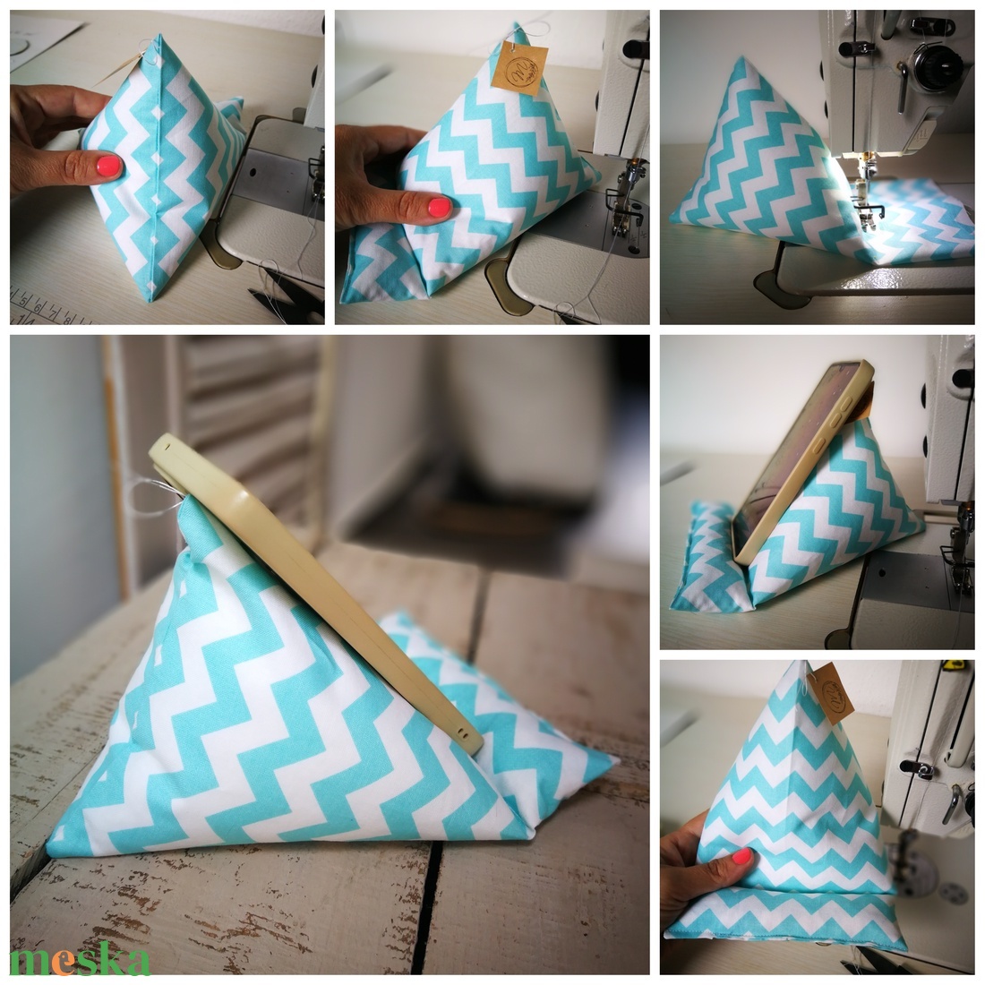 Mini babzsák - telefon/tablet tartó és könyvtámasz, választható színek - otthon & életmód - tárolás & rendszerezés - íróasztali tároló - Meska.hu