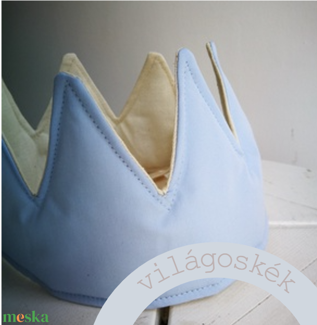 Textil korona, fejdísz - világoskék - játék & sport - szerepjáték - Meska.hu