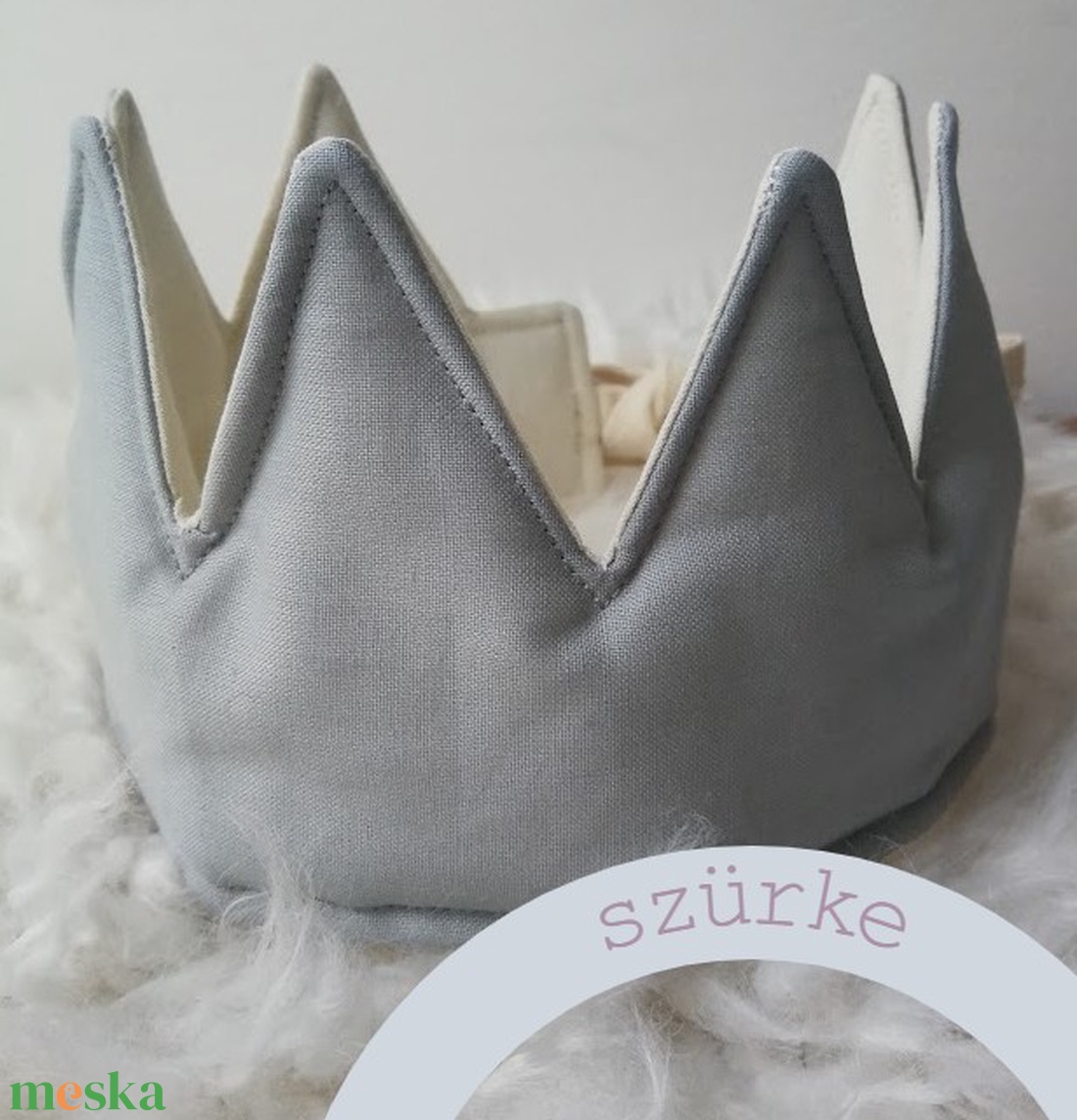 Textil korona, fejdísz - világosszürke - játék & sport - szerepjáték - Meska.hu