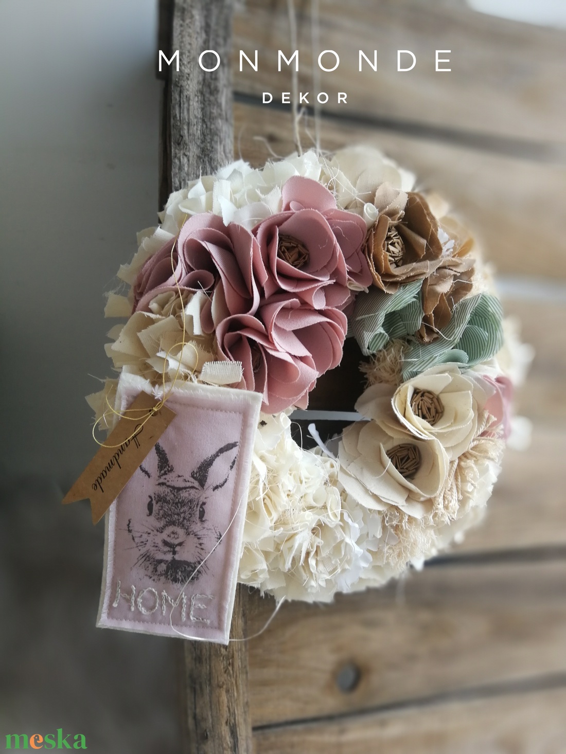 Tavaszi pasztell boho dekoráció - 26 cm - otthon & életmód - dekoráció - ajtó- és ablak dekoráció - ajtódísz & kopogtató - Meska.hu