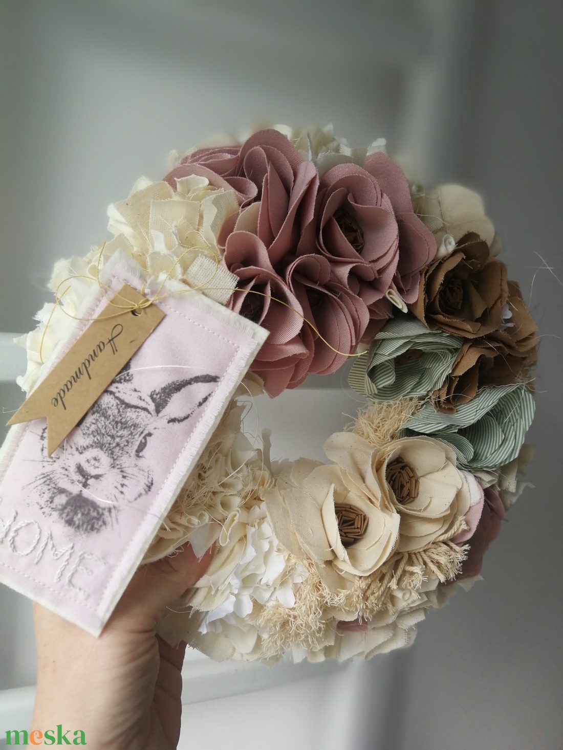 Tavaszi pasztell boho dekoráció - 26 cm - otthon & életmód - dekoráció - ajtó- és ablak dekoráció - ajtódísz & kopogtató - Meska.hu