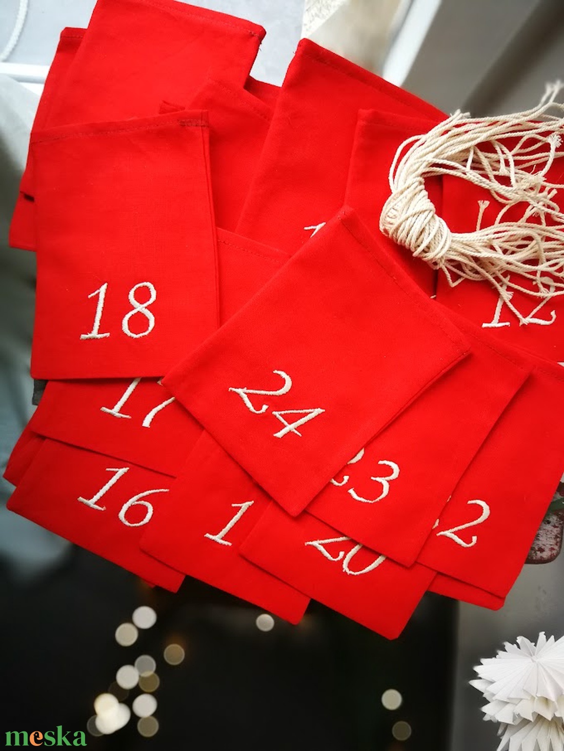 Adventi kalendárium szett, géppel hímzett számokkal - 24 darabos szett - karácsony - adventi díszek - adventi naptár - Meska.hu Adventi kalendárium szett, géppel hímzett számokkal - 24 darabos szett - karácsony - adventi díszek - adventi naptár - Meska.hu