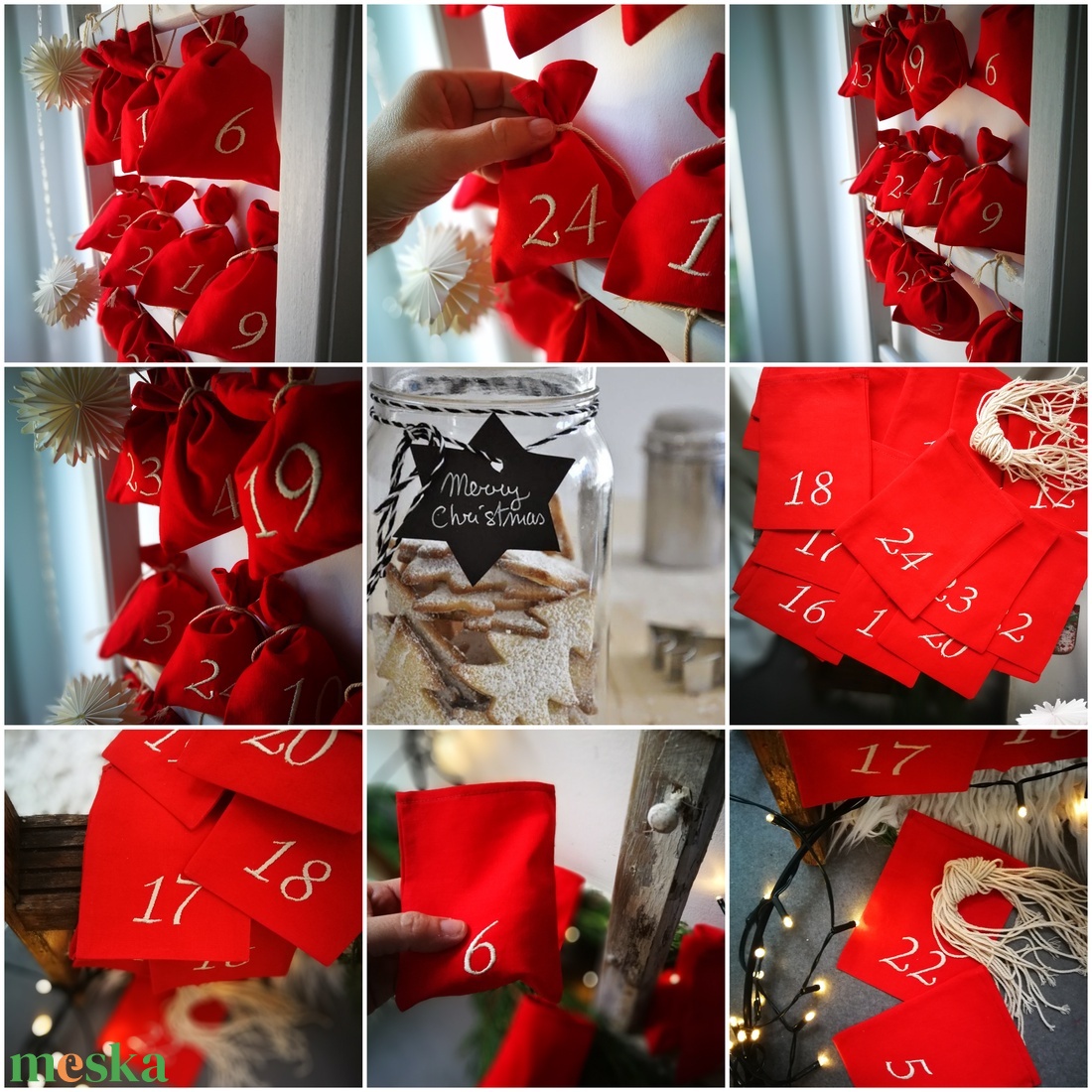 Adventi kalendárium szett, géppel hímzett számokkal - 24 darabos szett - karácsony - adventi díszek - adventi naptár - Meska.hu Adventi kalendárium szett, géppel hímzett számokkal - 24 darabos szett - karácsony - adventi díszek - adventi naptár - Meska.hu