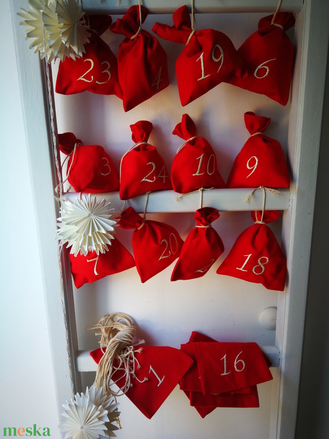 Adventi kalendárium szett, géppel hímzett számokkal - 24 darabos szett - karácsony - adventi díszek - adventi naptár - Meska.hu Adventi kalendárium szett, géppel hímzett számokkal - 24 darabos szett - karácsony - adventi díszek - adventi naptár - Meska.hu