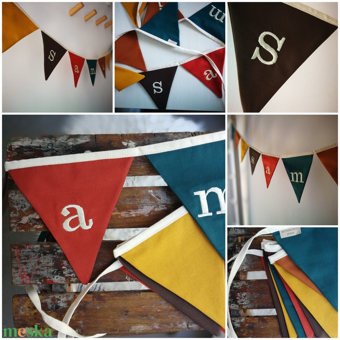 Zászlófüzér, Textil Girland Dekoráció - egyedi rendelés - otthon & életmód - babaszoba, gyerekszoba - babaszoba, gyerekszoba - Meska.hu