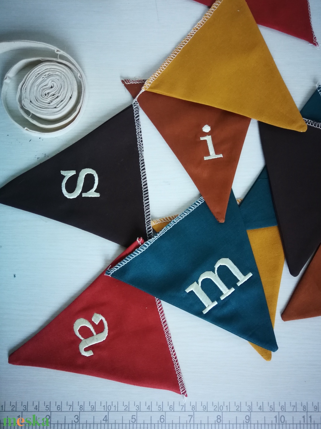 Zászlófüzér, Textil Girland Dekoráció - egyedi rendelés - otthon & életmód - babaszoba, gyerekszoba - babaszoba, gyerekszoba - Meska.hu