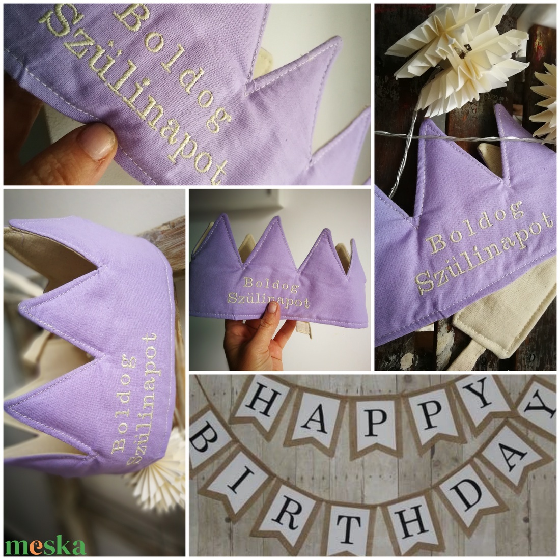 Textil korona, fejdísz - Boldog szülinapot - játék & sport - szerepjáték - Meska.hu