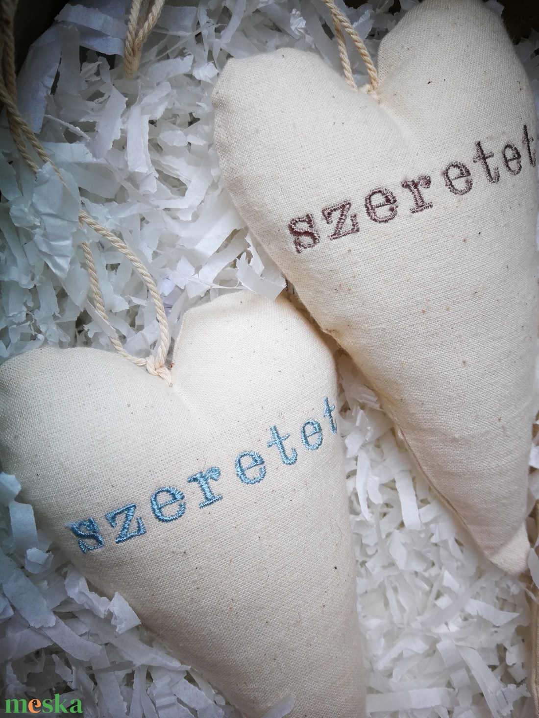 Függődísz dekorációs kiegészítő, szív - 3 darabos szett  - karácsony - karácsonyi lakásdekoráció - karácsonyfadíszek - Meska.hu