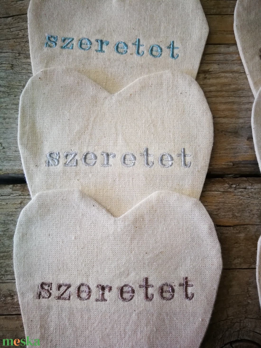 Függődísz dekorációs kiegészítő, szív - 3 darabos szett  - karácsony - karácsonyi lakásdekoráció - karácsonyfadíszek - Meska.hu