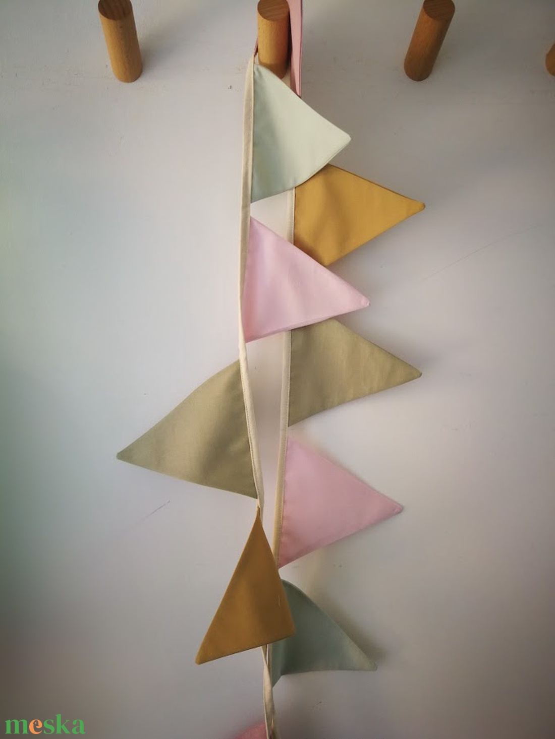 Zászlófüzér, Textil Girland Dekoráció, Babaszoba Dekor, Háromszög Zászló - baba - mama - babaszoba-dekoráció - babaszoba dekoráció - Meska.hu