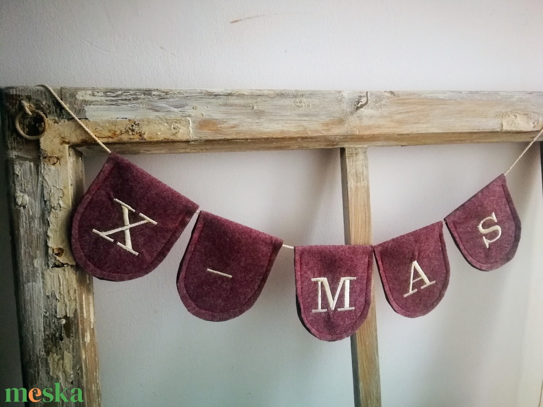 Karácsonyi  girland dekoráció, feliratos füzér  - karácsony - karácsonyi lakásdekoráció - karácsonyi girland, boa - Meska.hu