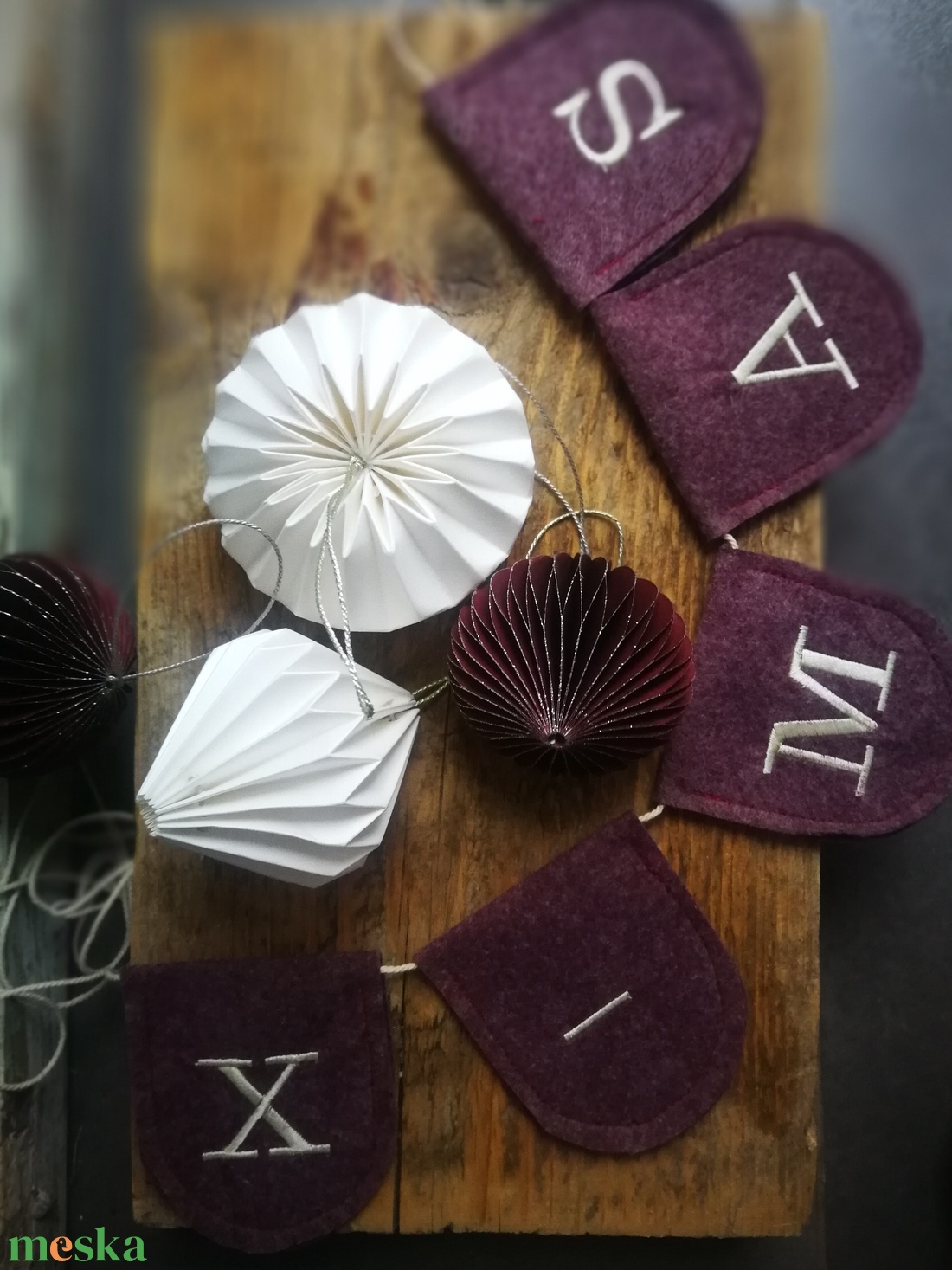 Karácsonyi  girland dekoráció, feliratos füzér  - karácsony - karácsonyi lakásdekoráció - karácsonyi girland, boa - Meska.hu