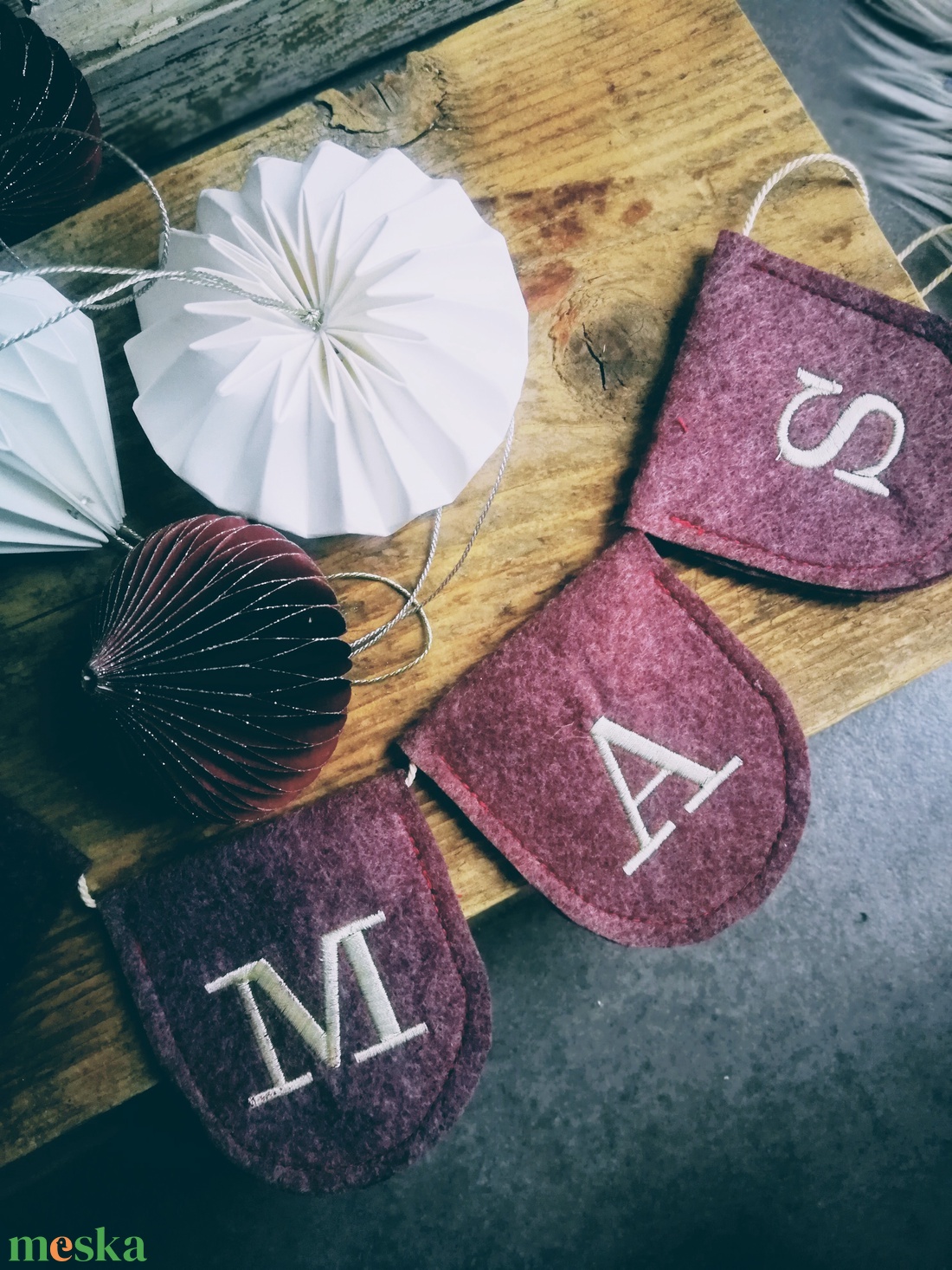 Karácsonyi  girland dekoráció, feliratos füzér  - karácsony - karácsonyi lakásdekoráció - karácsonyi girland, boa - Meska.hu