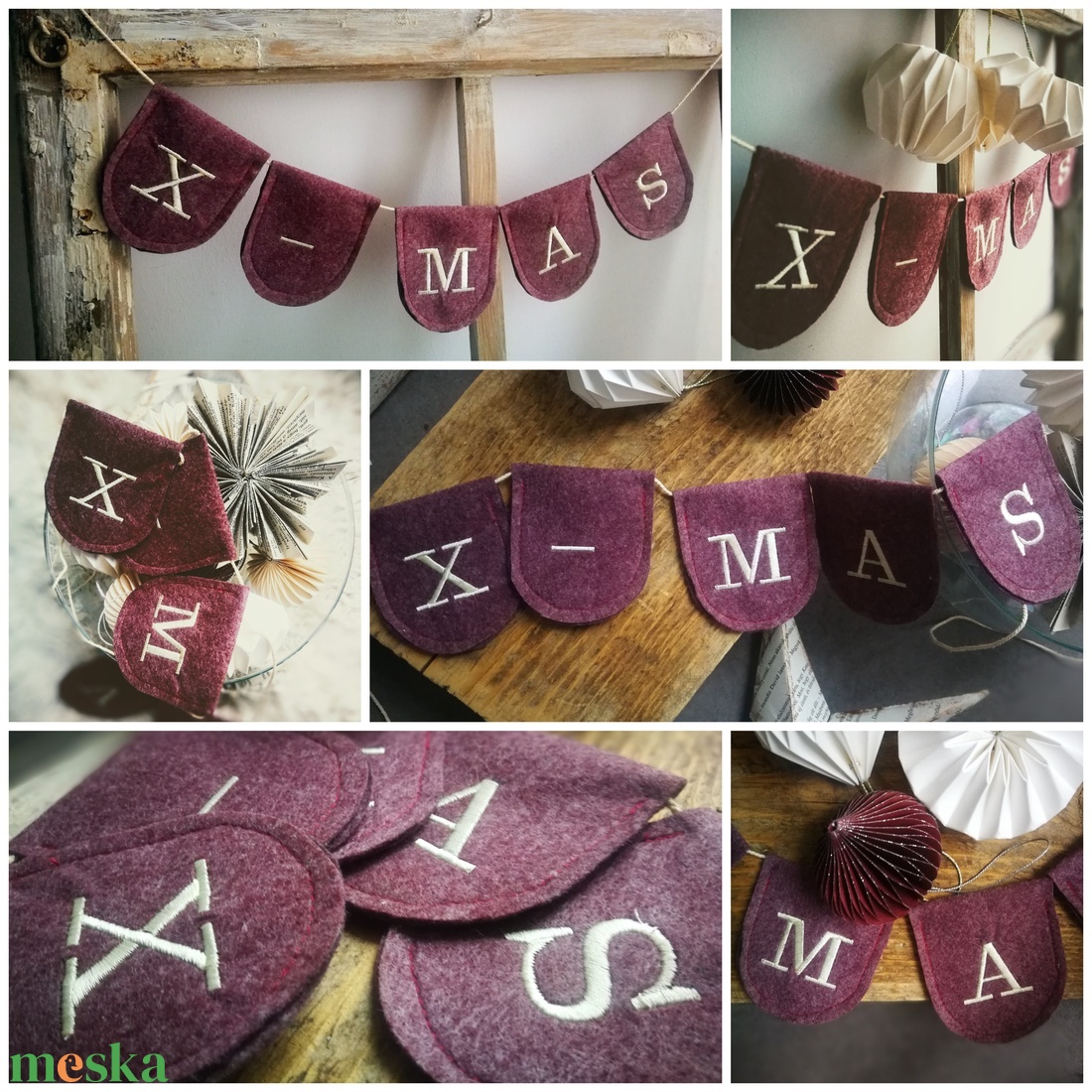 Karácsonyi  girland dekoráció, feliratos füzér  - karácsony - karácsonyi lakásdekoráció - karácsonyi girland, boa - Meska.hu