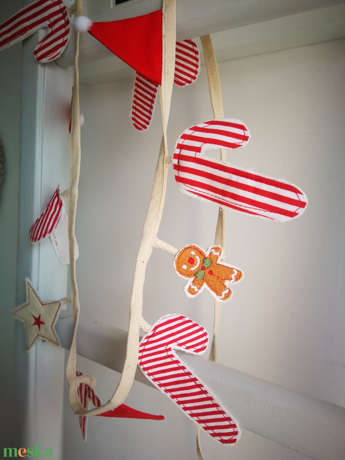 Karácsonyi mini girland dekoráció - karácsony - karácsonyi lakásdekoráció - karácsonyi girland, boa - Meska.hu