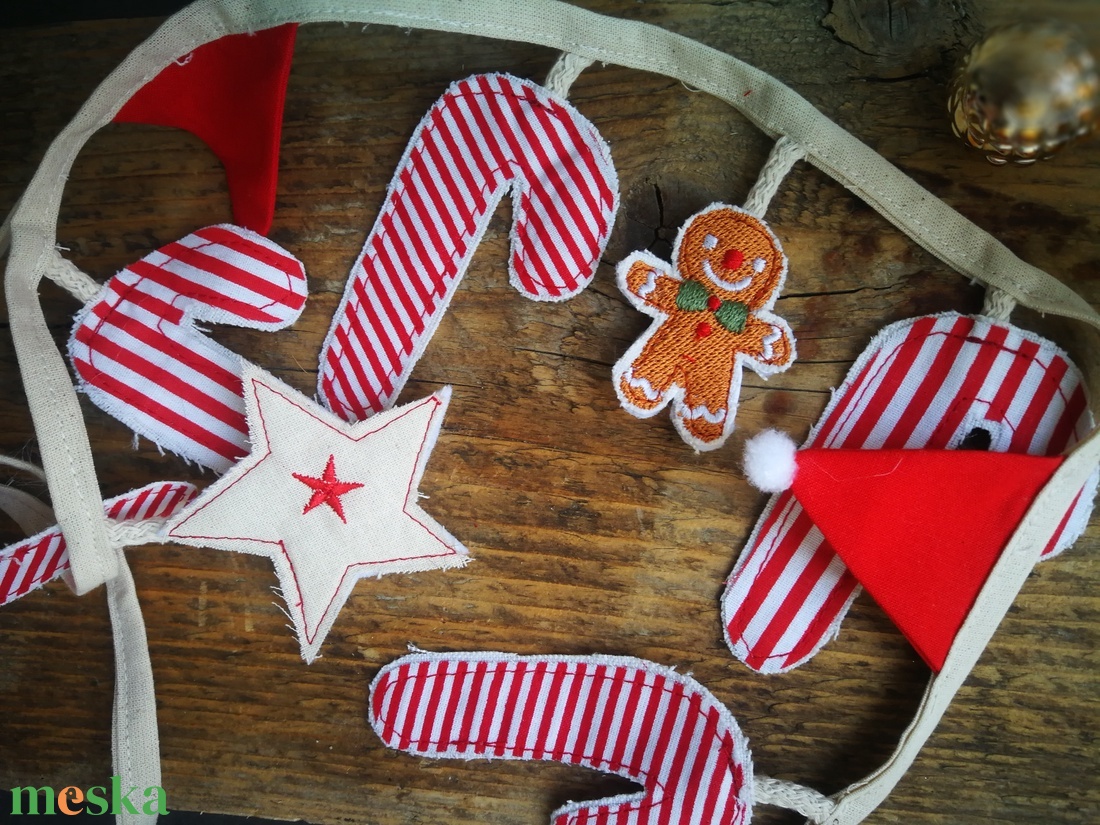 Karácsonyi mini girland dekoráció - karácsony - karácsonyi lakásdekoráció - karácsonyi girland, boa - Meska.hu