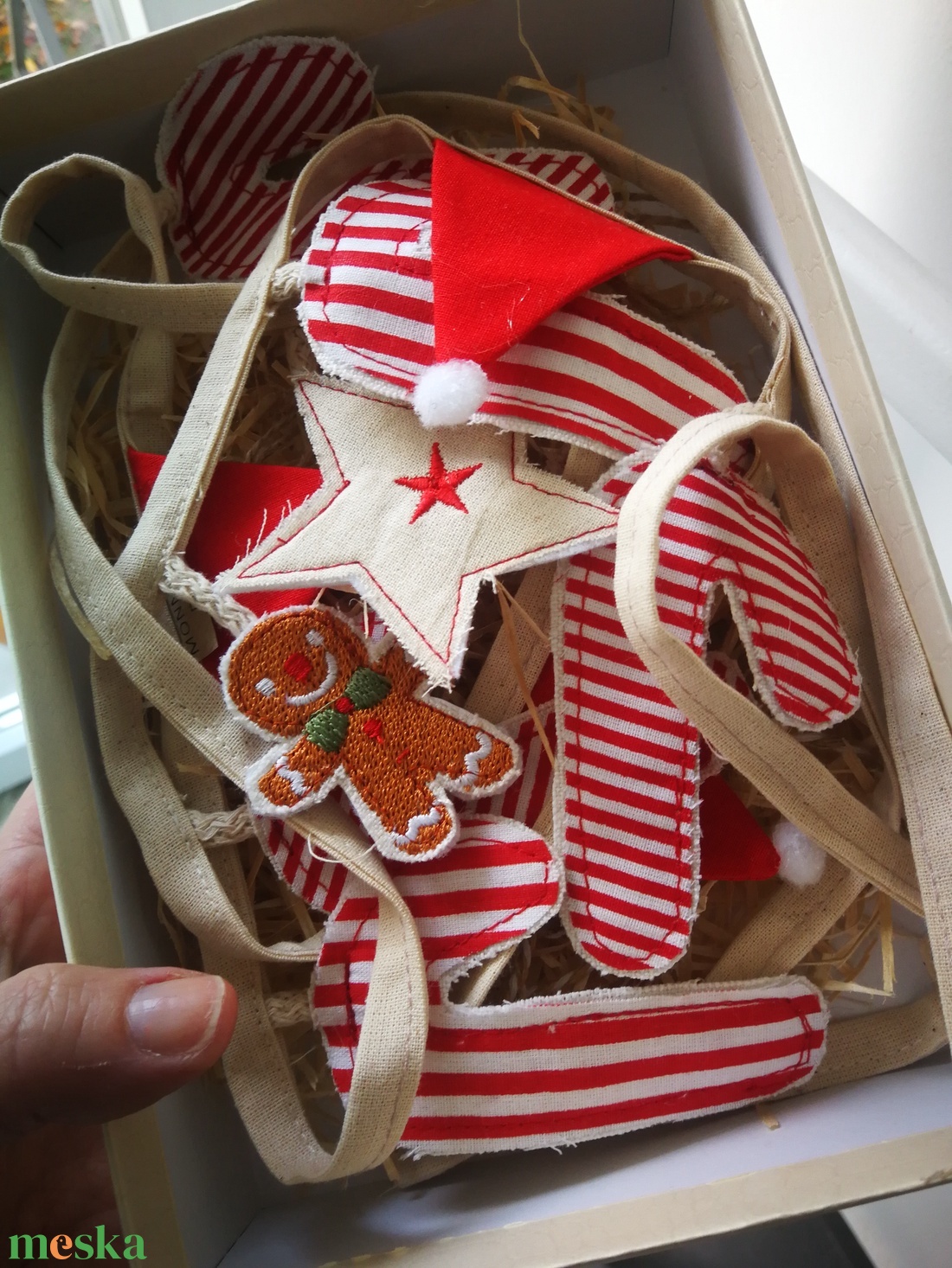 Karácsonyi mini girland dekoráció - karácsony - karácsonyi lakásdekoráció - karácsonyi girland, boa - Meska.hu