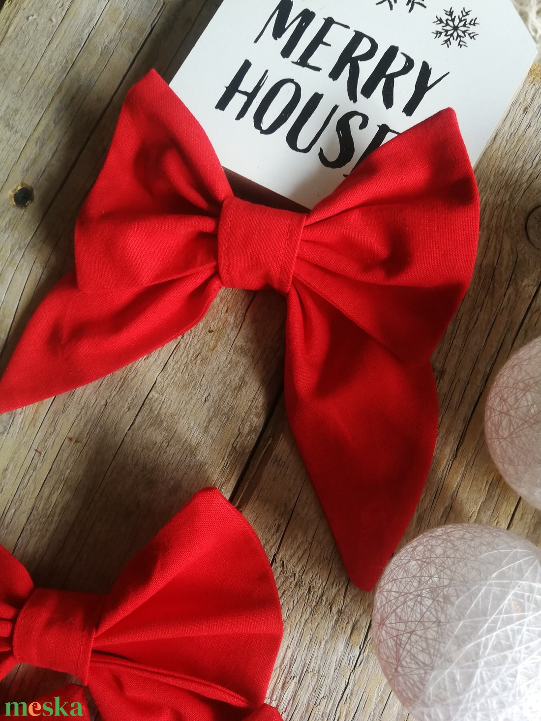 Textil masni dekoráció, piros - darabáras - karácsony - karácsonyi lakásdekoráció - karácsonyfadíszek - Meska.hu